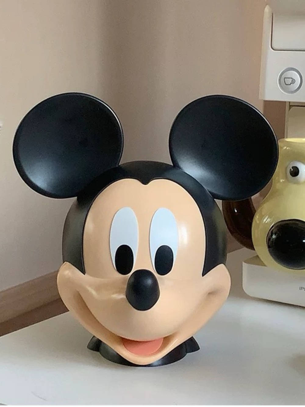 Mickey Mouse Head Figural Bank - Black & Peach